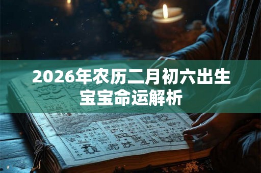2026年农历二月初六出生宝宝命运解析