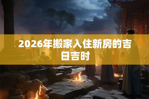 2026年搬家入住新房的吉日吉时