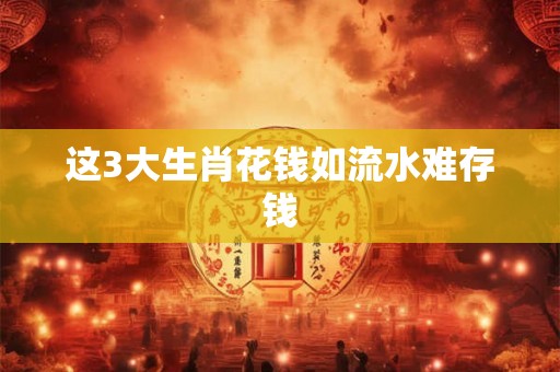 这3大生肖花钱如流水难存钱