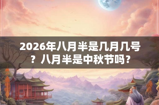 2026年八月半是几月几号？八月半是中秋节吗？