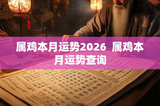 属鸡本月运势2026  属鸡本月运势查询