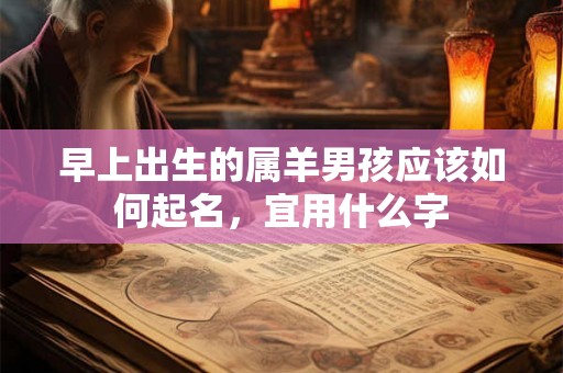 早上出生的属羊男孩应该如何起名，宜用什么字