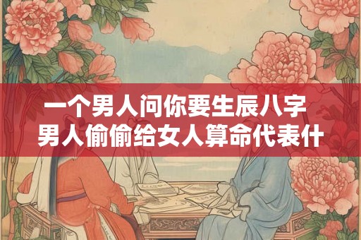 一个男人问你要生辰八字  男人偷偷给女人算命代表什么