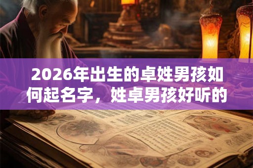 2026年出生的卓姓男孩如何起名字，姓卓男孩好听的名字