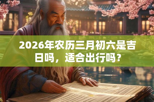 2026年农历三月初六是吉日吗，适合出行吗？