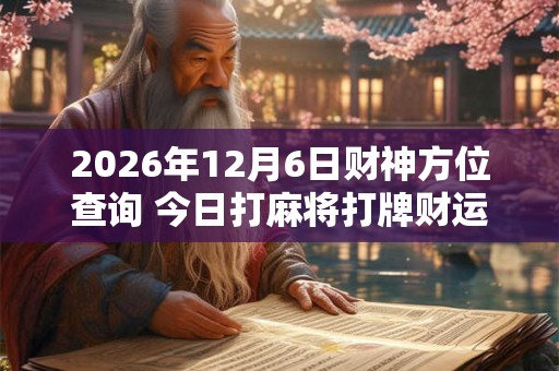 2026年12月6日财神方位查询 今日打麻将打牌财运方位 2026年12月6日财神方位查询 今日打麻将打牌财运方位