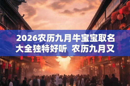 2026农历九月牛宝宝取名大全独特好听 农历九月又叫什么月 2026农历九月牛宝宝取名大全独特好听 农历九月又叫什么月