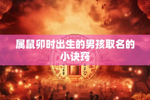 属鼠卯时出生的男孩取名的小诀窍 属鼠卯时出生的男孩取名的小诀窍