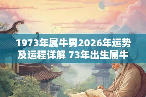 1973年属牛男2026年运势及运程详解 73年出生属牛人2026全年每月运势男性