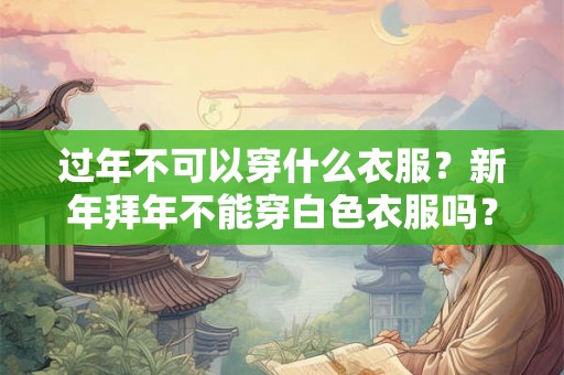 过年不可以穿什么衣服？新年拜年不能穿白色衣服吗？