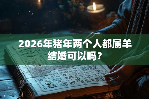 2026年猪年两个人都属羊结婚可以吗？