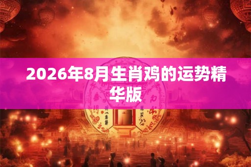 2026年8月生肖鸡的运势精华版