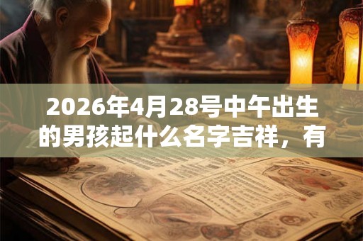2026年4月28号中午出生的男孩起什么名字吉祥，有什么名字推荐？
