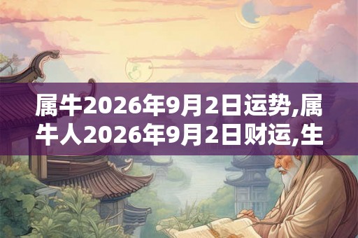 属牛2026年9月2日运势,属牛人2026年9月2日财运,生肖牛2026年9月2日运势
