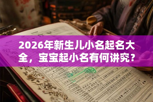 2026年新生儿小名起名大全，宝宝起小名有何讲究？