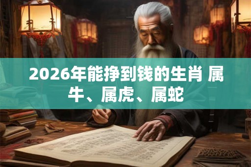 2026年能挣到钱的生肖 属牛、属虎、属蛇 2026年能挣到钱的生肖 属牛、属虎、属蛇