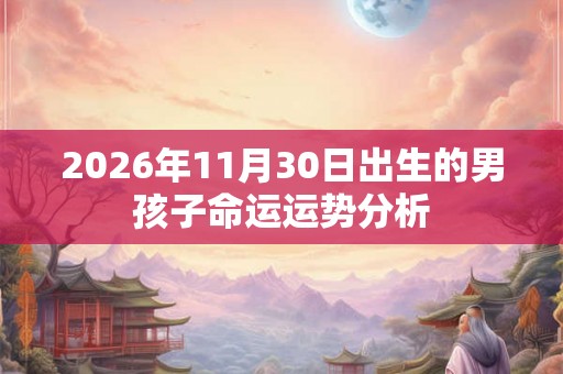 2026年11月30日出生的男孩子命运运势分析