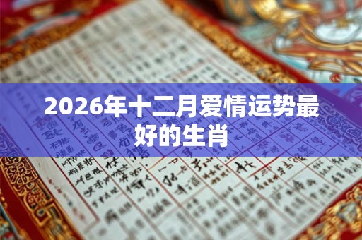 2026年十二月爱情运势最好的生肖 2026年十二月爱情运势最好的生肖