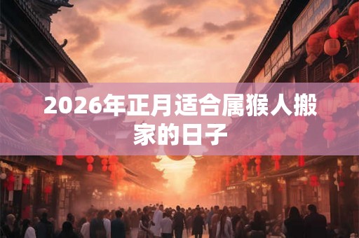 2026年正月适合属猴人搬家的日子
