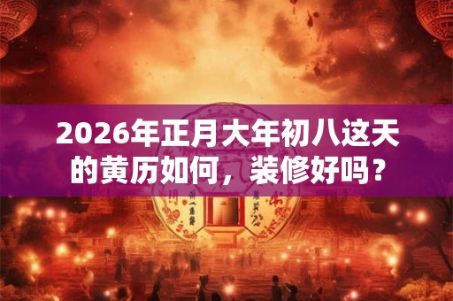 2026年正月大年初八这天的黄历如何，装修好吗？