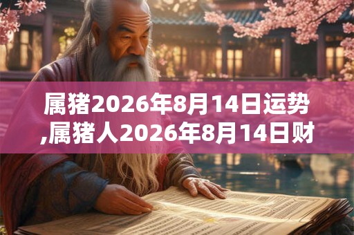 属猪2026年8月14日运势,属猪人2026年8月14日财运,生肖猪2026年8月14日运势