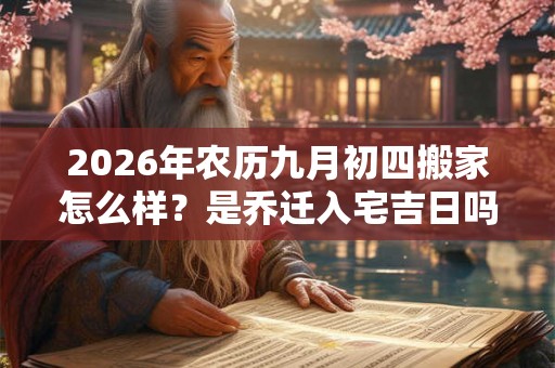 2026年农历九月初四搬家怎么样？是乔迁入宅吉日吗？