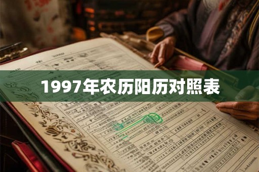 1997年农历阳历对照表