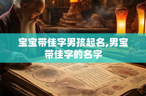 宝宝带佳字男孩起名,男宝带佳字的名字