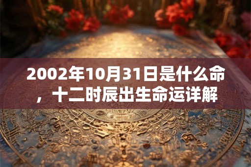2002年10月31日是什么命，十二时辰出生命运详解