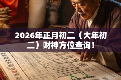 2026年正月初二(大年初二)财神方位查询! 2026年正月初二(大年初二)财神方位查询!