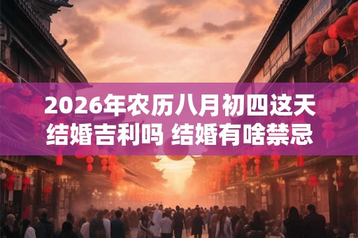 2026年农历八月初四这天结婚吉利吗 结婚有啥禁忌 2026年农历八月初四这天结婚吉利吗 结婚有啥禁忌