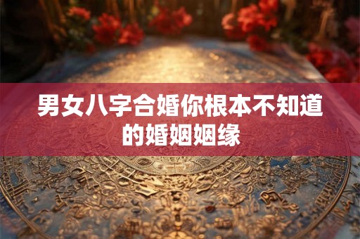 男女八字合婚你根本不知道的婚姻姻缘