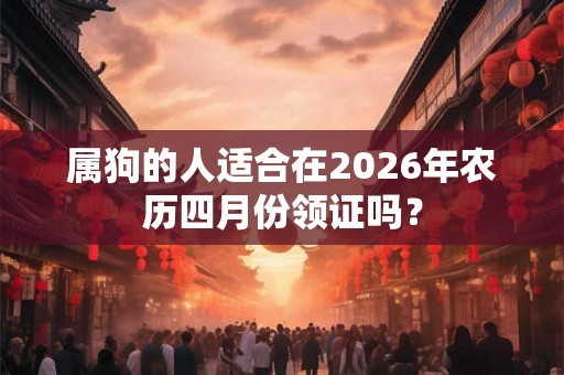 属狗的人适合在2026年农历四月份领证吗？