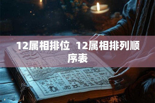 12属相排位  12属相排列顺序表