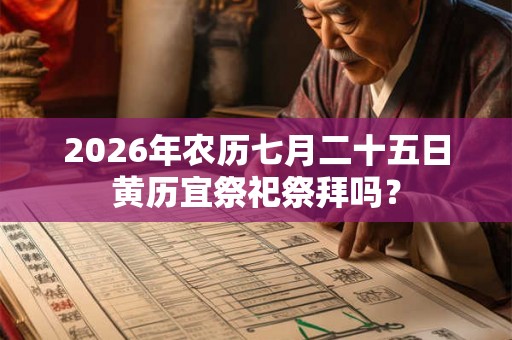 2026年农历七月二十五日黄历宜祭祀祭拜吗? 2026年农历七月二十五日黄历宜祭祀祭拜吗?