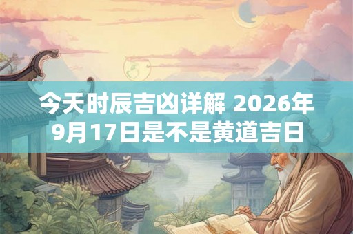 今天时辰吉凶详解 2026年9月17日是不是黄道吉日
