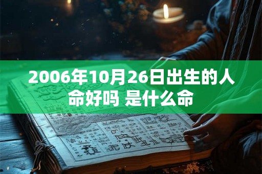 2006年10月26日出生的人命好吗 是什么命