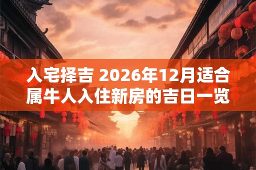 入宅择吉 2026年12月适合属牛人入住新房的吉日一览表