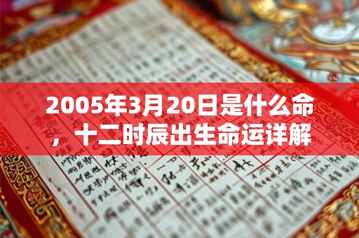 2005年3月20日是什么命，十二时辰出生命运详解