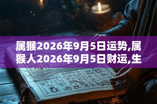 属猴2026年9月5日运势,属猴人2026年9月5日财运,生肖猴2026年9月5日运势