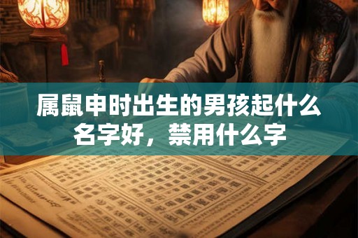 属鼠申时出生的男孩起什么名字好，禁用什么字