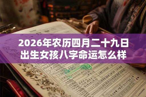 2026年农历四月二十九日出生女孩八字命运怎么样 2026年农历四月二十九日出生女孩八字命运怎么样