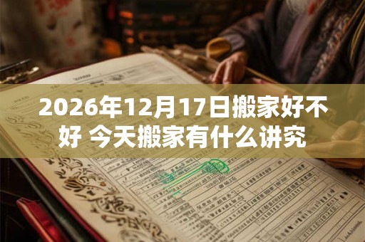 2026年12月17日搬家好不好 今天搬家有什么讲究