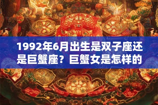 1992年6月出生是双子座还是巨蟹座？巨蟹女是怎样的性格？