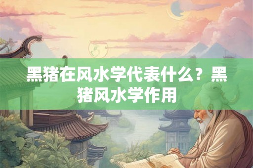 黑猪在风水学代表什么？黑猪风水学作用