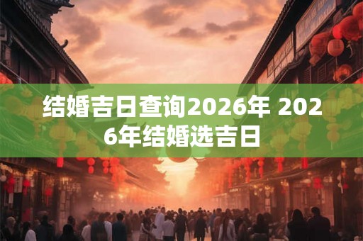 结婚吉日查询2026年 2026年结婚选吉日
