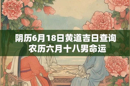 阴历6月18日黄道吉日查询  农历六月十八男命运