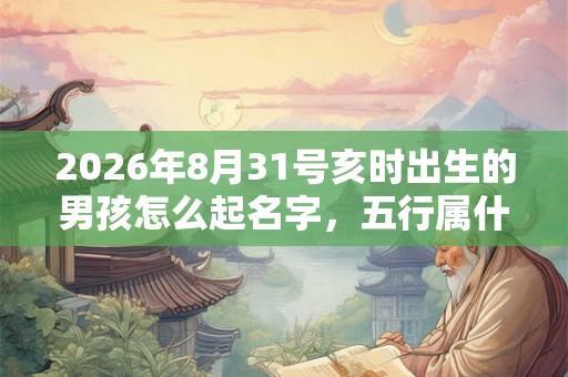 2026年8月31号亥时出生的男孩怎么起名字，五行属什么