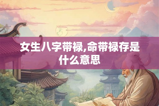 女生八字带禄,命带禄存是什么意思