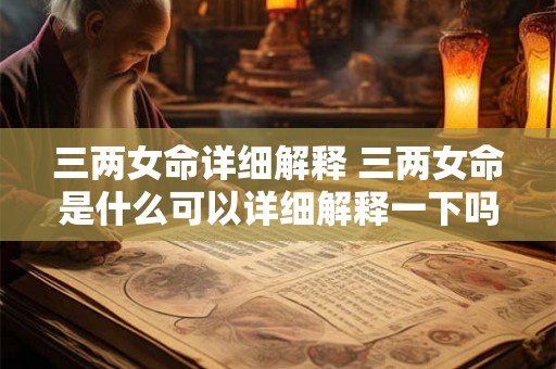 三两女命详细解释 三两女命是什么可以详细解释一下吗